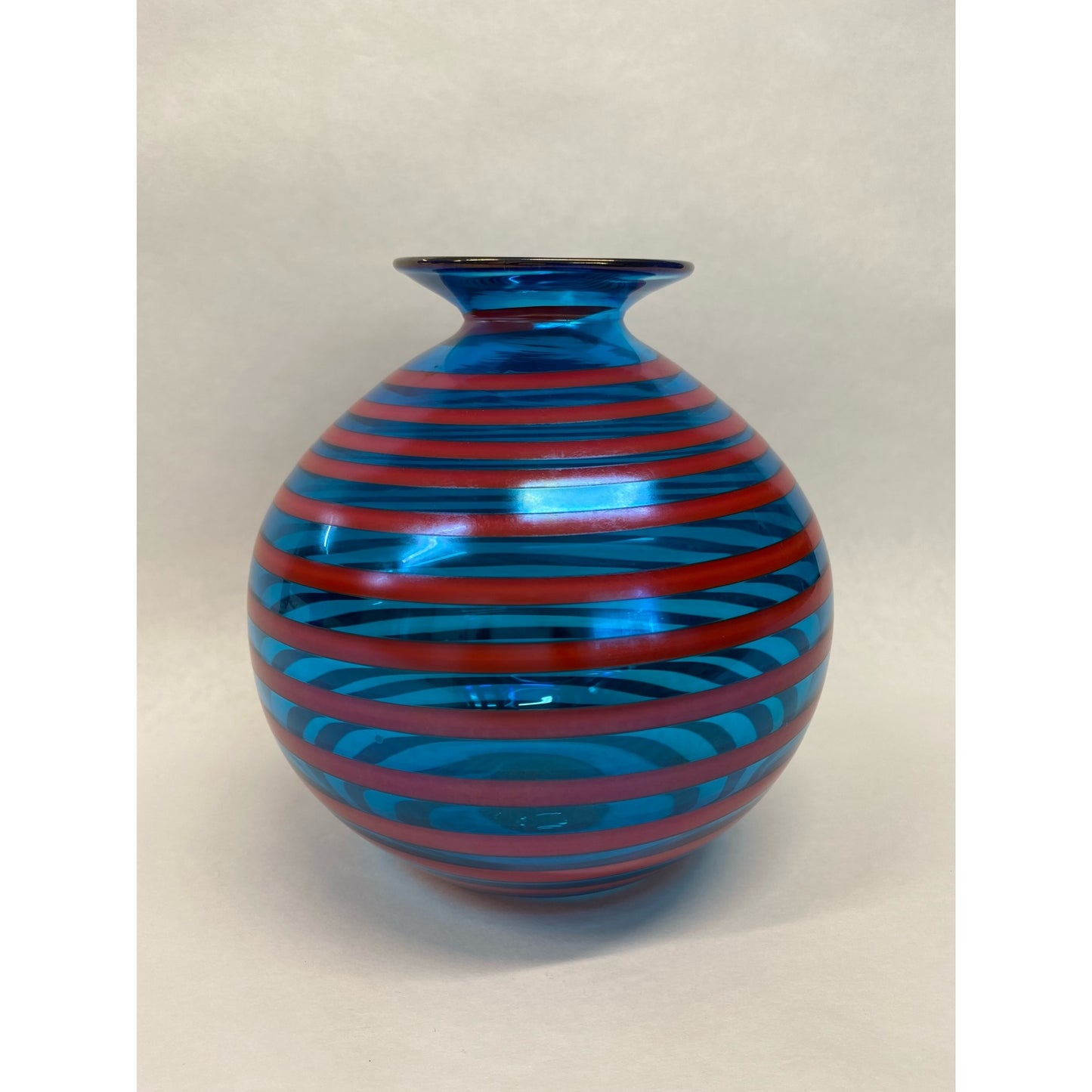 PV387 Aqua Blue Red Spiral Pelo-6.5"