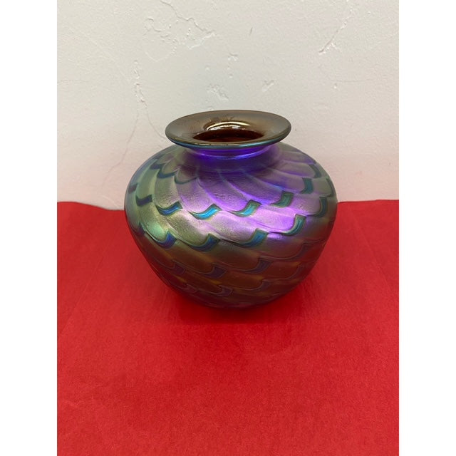 PV422 Luster over Cobalt Cabinet Vase
