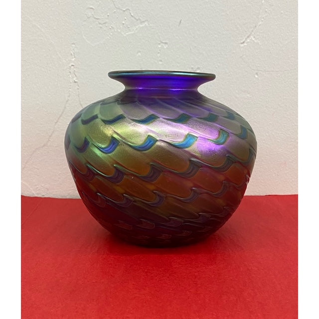 PV422 Luster over Cobalt Cabinet Vase