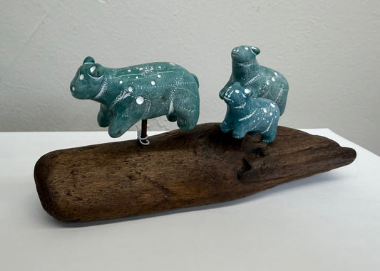 LU 60 3 Bears on Driftwood