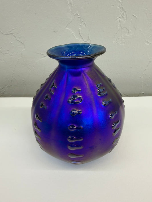 PV455 Blue Luster Tear Drop, clear dots