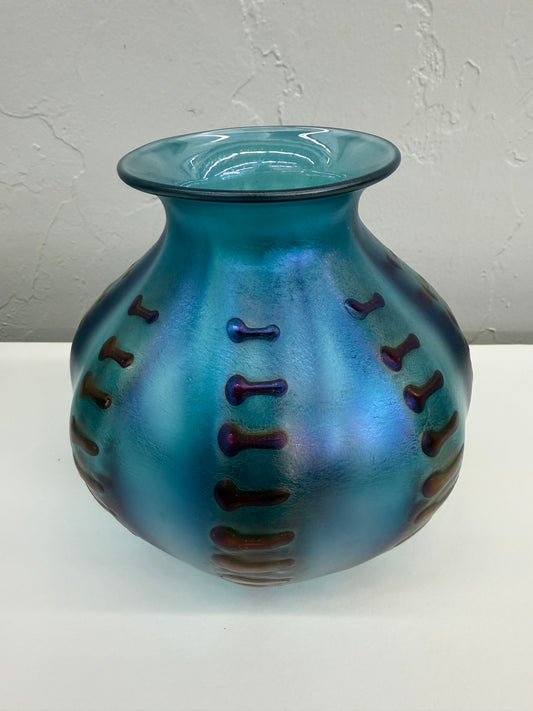 PV461 Fat Bottom Green Vase/Red Dots
