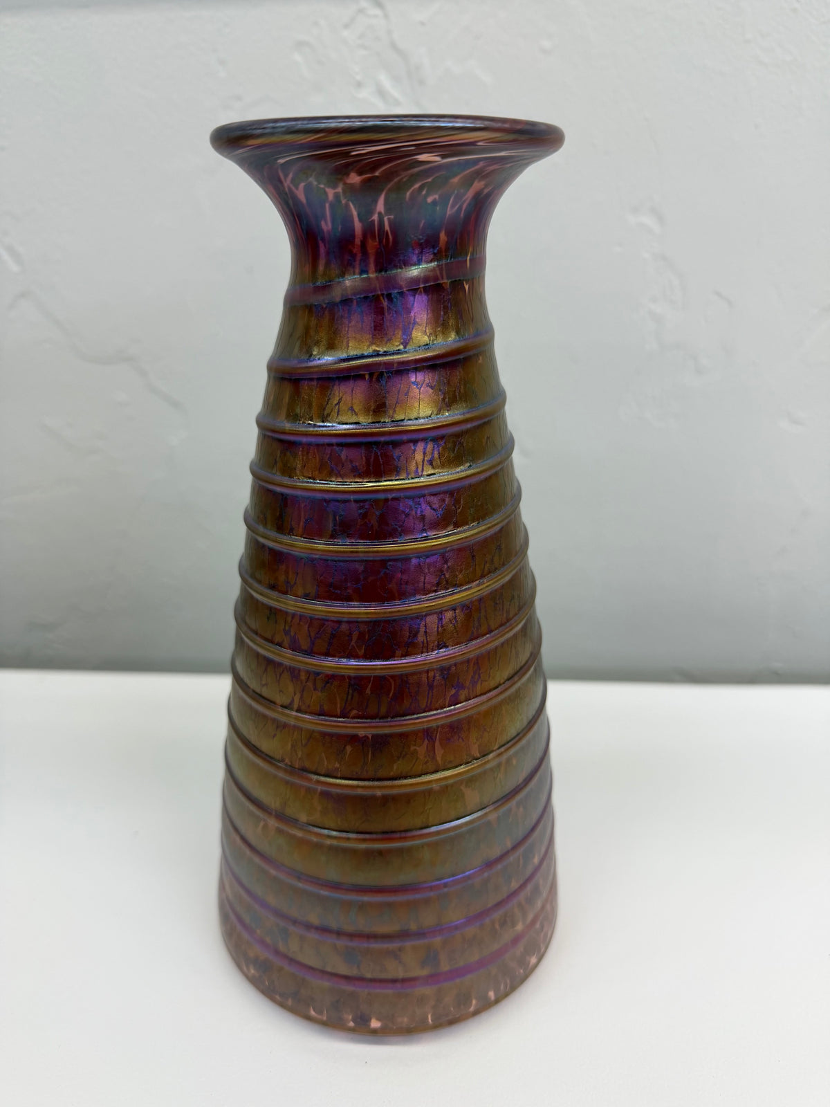 PV457 Sienna Red Spiral Cone Vase