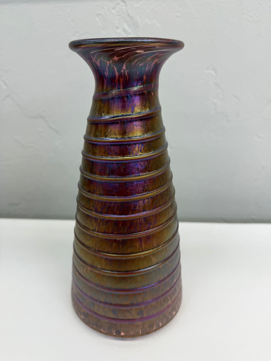 PV457 Sienna Red Spiral Cone Vase