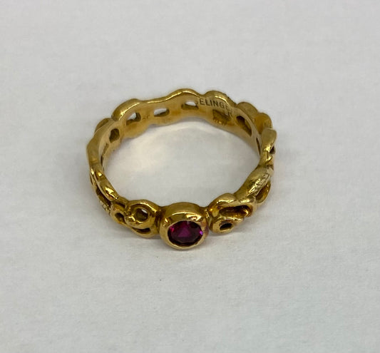 AS68 Red Sapphire Ring