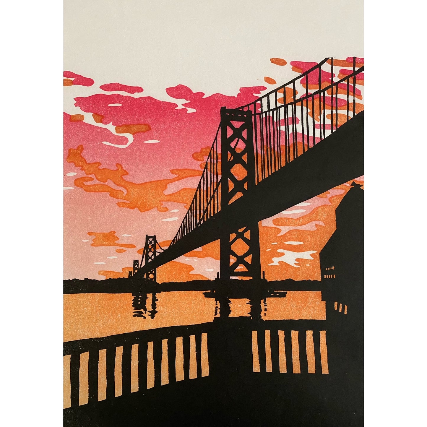 AMH350 Bay Bridge Red Sunset