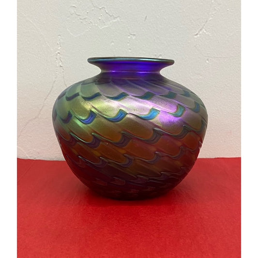 PV422 Luster over Cobalt Cabinet Vase