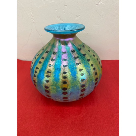PV420 Fat Teardrop, Gold over Aqua w/Dots