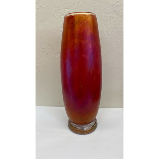 PV417 Heavy Metal Red Footed Bud Vase